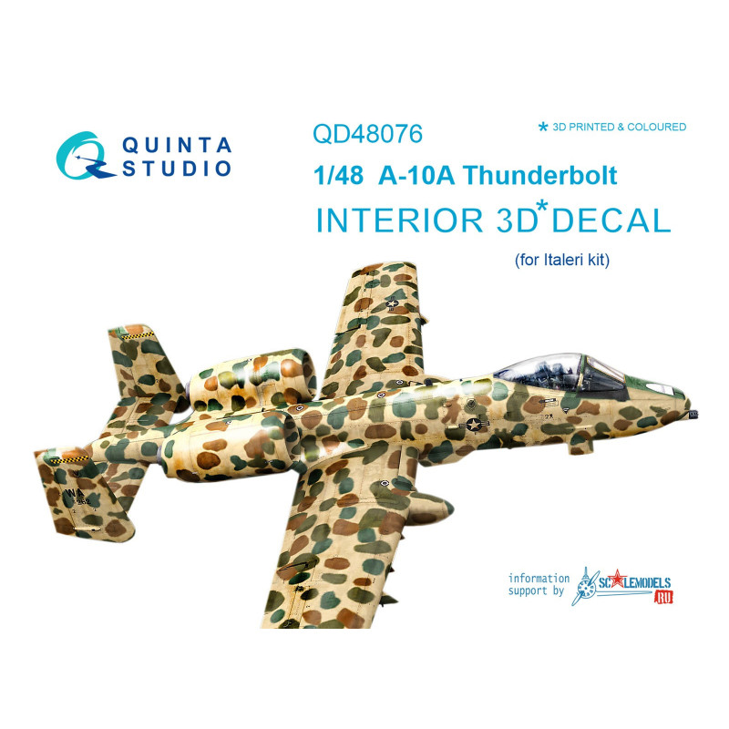 A-10A Interior 3D Decal QD48076 Quinta Studio 1:48