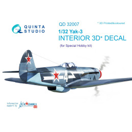 Yak-3 Interior 3D Decal QD32007 Quinta Studio 1:32
