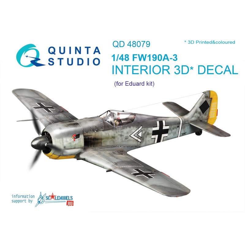 FW 190A-3 Interior 3D Decal (for Eduard  kit) QD48079 Quinta Studio 1:48