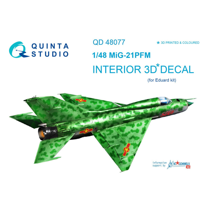 MiG-21PFM  (emerald color panels) 3D decal (for Eduard  kit) QD48077 Quinta Studio 1:48