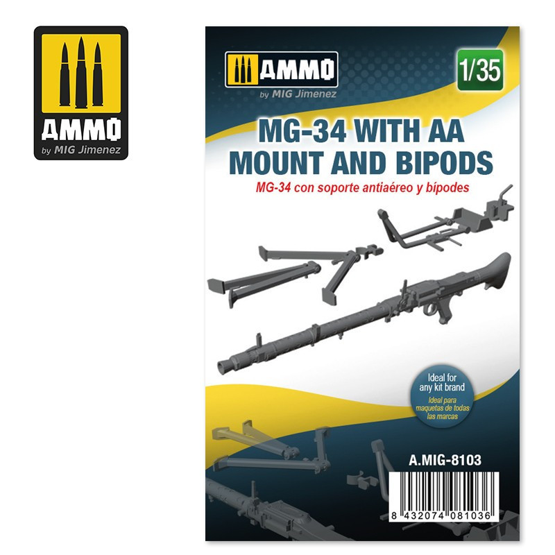 MG-34 with AA Mount and Bipods 8103 AMMO by Mig 1:35