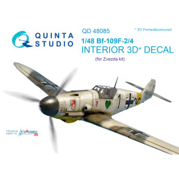 Bf 109F-2/F-4 3D-Printed & coloured Interior (for Zvezda kit) QD48085 Quinta Studio
