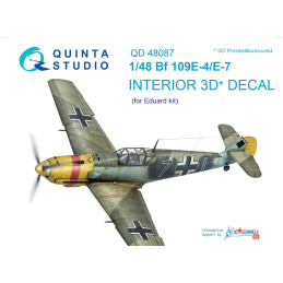 Bf 109E-4/E-7 3D-Printed & coloured Interior (for Eduard  kit) QD48087 Quinta Studio