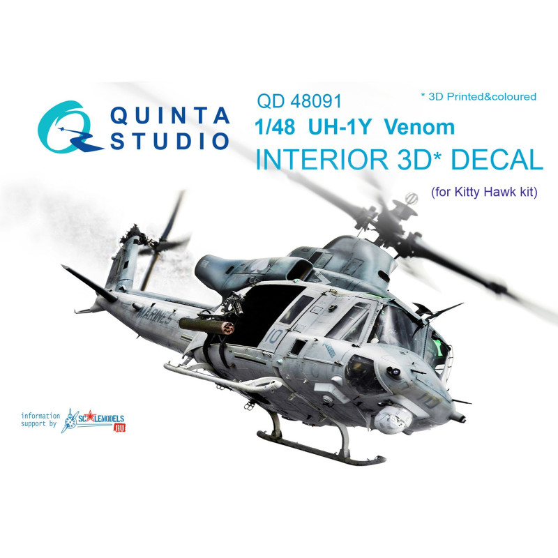 UH-1Y Venom 3D-Printed & coloured Interior (for KittyHawk kit) QD48091 Quinta Studio