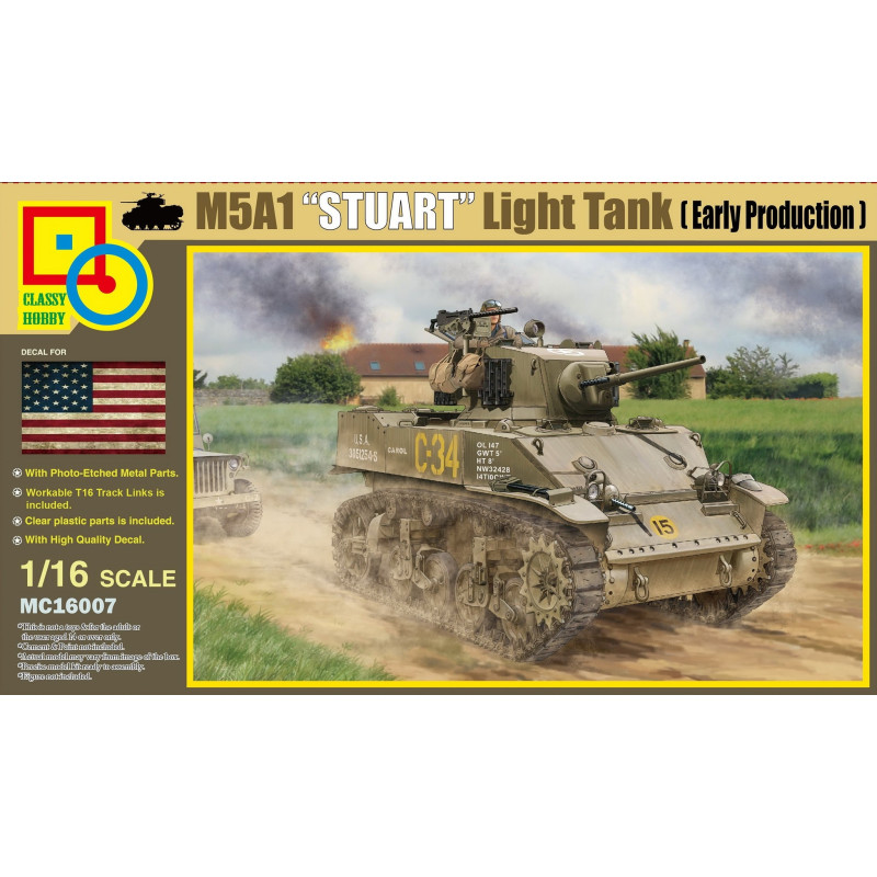M5A1 "STUART" LIGHT TANK Early Production MC16007 Classy Hobby 1:16