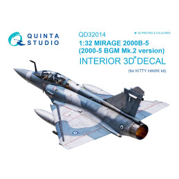 Mirage 2000B-5 (2000-5BGM Mk2) 3D-Printed & coloured Interior (for Kitty Hawk  kit) QD32014 Quinta Studio