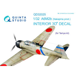 A6M2b (Nakajima prod.) 3D-Printed & coloured Interior (for Tamiya kit) QD32025 Quinta Studio