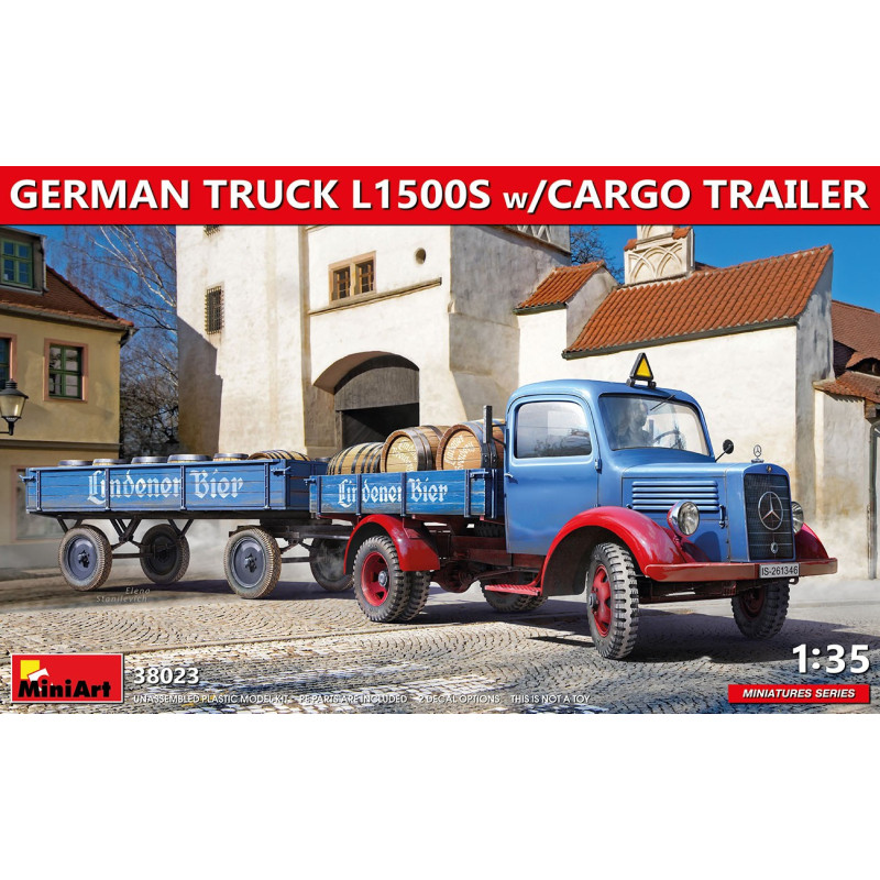 German Truck L1500S w/Cargo Trailer 38023 MiniArt 1:35