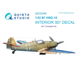 Bf 109G-10 3D-Printed & coloured Interior (for Trumpeter kit) QD32046 Quinta Studio 1:32