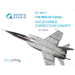 MiG-25 correction vacuformed clear canopy (for ICM kit) QC48014 Quinta Studio 1:48