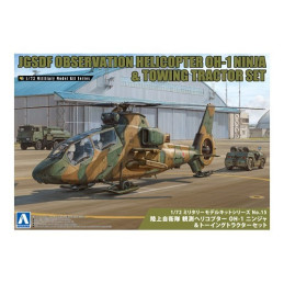 JGSDF Observation Helicopter OH-1 Ninja (w/Towing Tractor Set) 014356 Aoshima 1:72