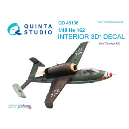 He-162 3D-Printed & coloured Interior on decal paper (for Tamiya  kit) QD48106 Quinta Studio 1:48