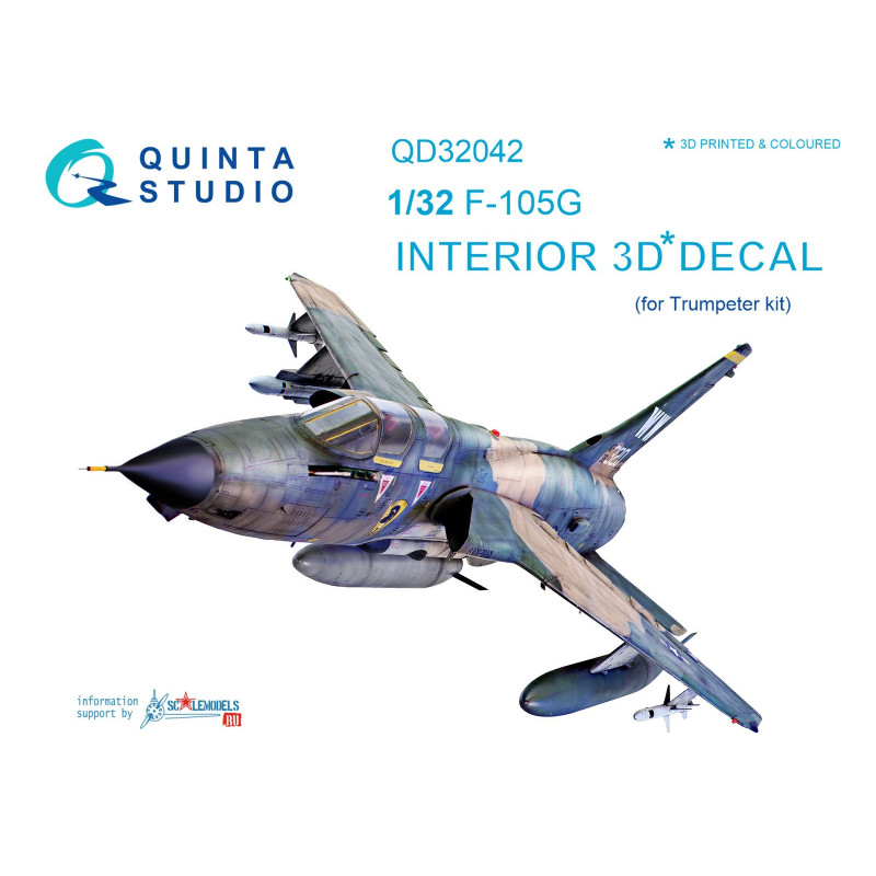 F-105G 3D-Printed & coloured Interior on decal paper (for Trumpeter kit) QD32042 Quinta Studio 1:32