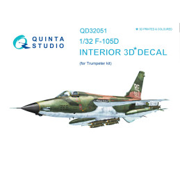 F-105D  3D-Printed & coloured Interior on decal paper (for Trumpeter kit) QD32051 Quinta Studio 1:32