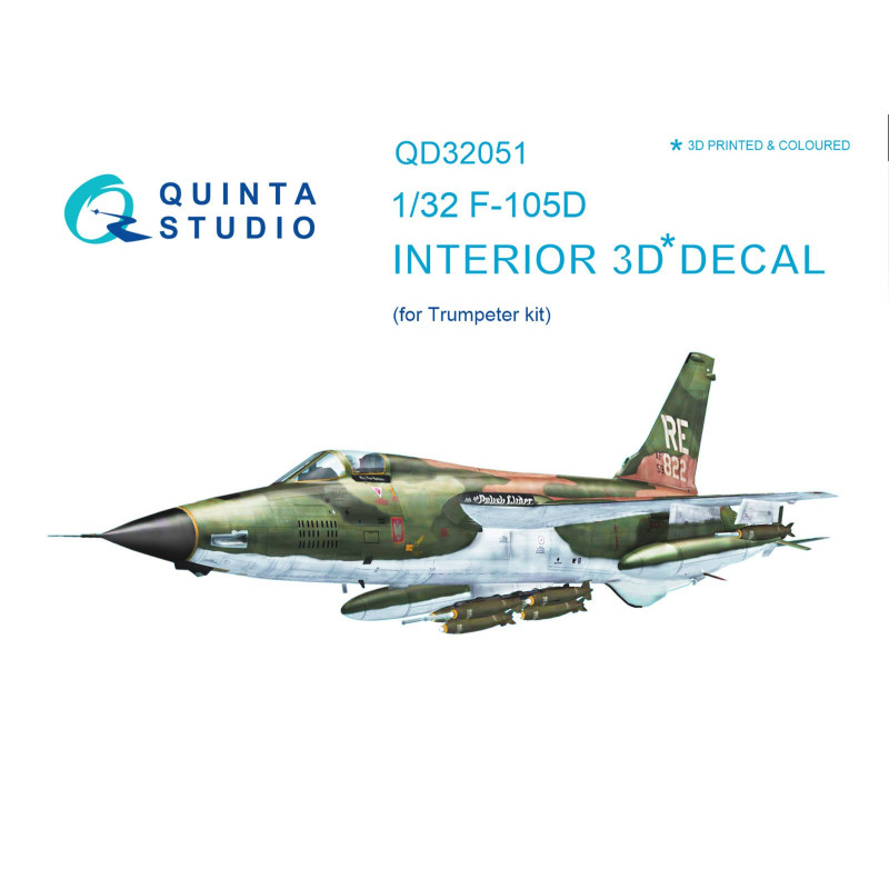F-105D  3D-Printed & coloured Interior on decal paper (for Trumpeter kit) QD32051 Quinta Studio 1:32
