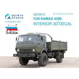 KAMAZ 4350 Mustang Family 3D-Printed & coloured Interior on decal paper (for Zvezda kit) QD35012 Quinta Studio 1:35