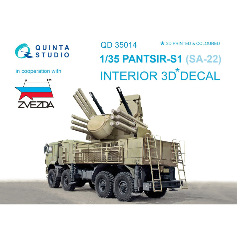 Pantsir-S1  (SA-22 Greyhound) 3D-Printed & coloured Interior on decal paper (for Zvezda kit) QD35014 Quinta Studio 1:35