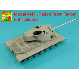 90 mm M-36 tank barrel  cyrindrical Muzzle Brake without mantlet cover for U.S. M47 Patton 35L284 ABER 1:35