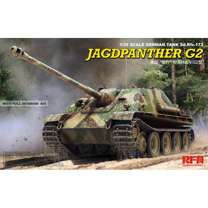 Jagdpanther G2 Sd.Kfz.173 w/ Full Interior 5022 Rye Field Model 1:35
