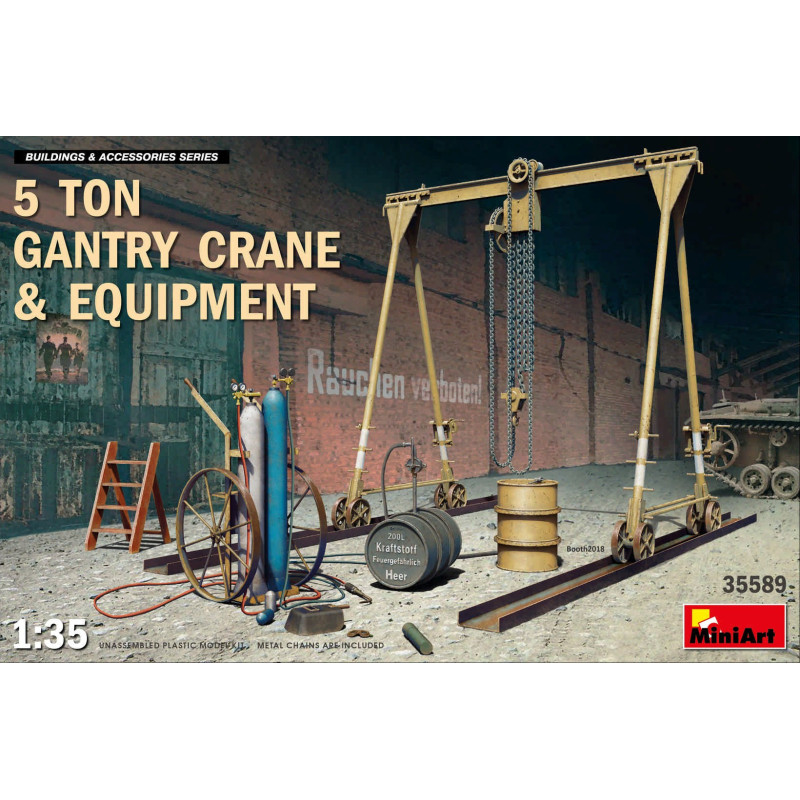 5 Ton Gantry Crane and Equipment 35589 MiniArt 1:35