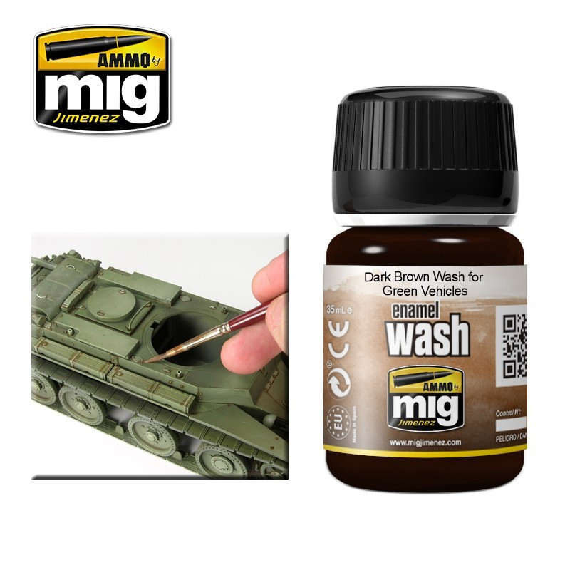 Dark Brown Wash for Green Vehicles 1005 AMMO by Mig