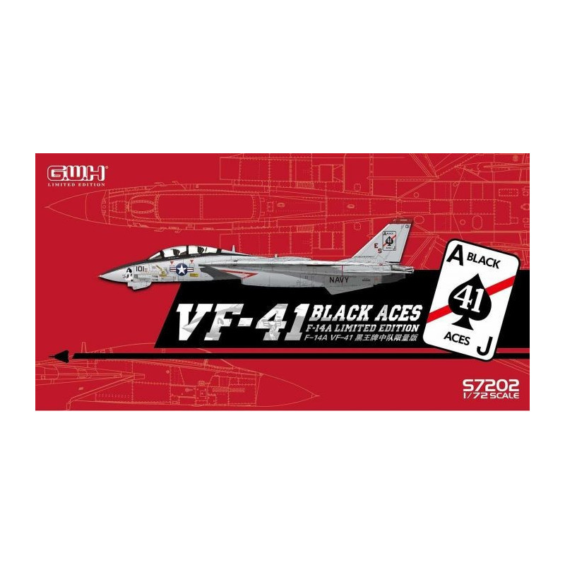 US Navy F-14A VF-41 Black Aces S7202 Great Wall Hobby 1:72