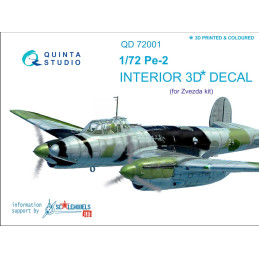 Pe-2  3D-Printed & coloured Interior (for 7283 Zvezda kit) QD72001 Quinta Studio