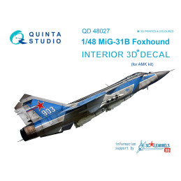 MiG-31B 3D-Printed & coloured Interior (for AMK kit) QD48027 Quinta Studio