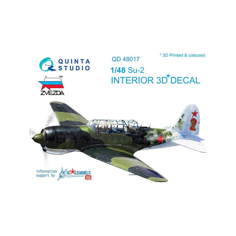 Su-2 3D-Printed & coloured Interior (for Zvezda kits) QD48017 Quinta Studio