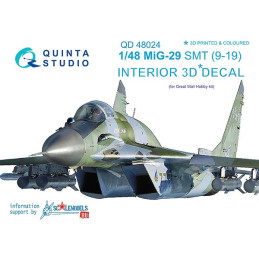 MiG-29 SMT (9-19) 3D-Printed & coloured Interior (for GWH kits) QD48024 Quinta Studio