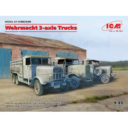 Wehrmacht 3-axle Trucks Henschel 33D1, Krupp L3H163, LG3000 DS3508 ICM 1:35