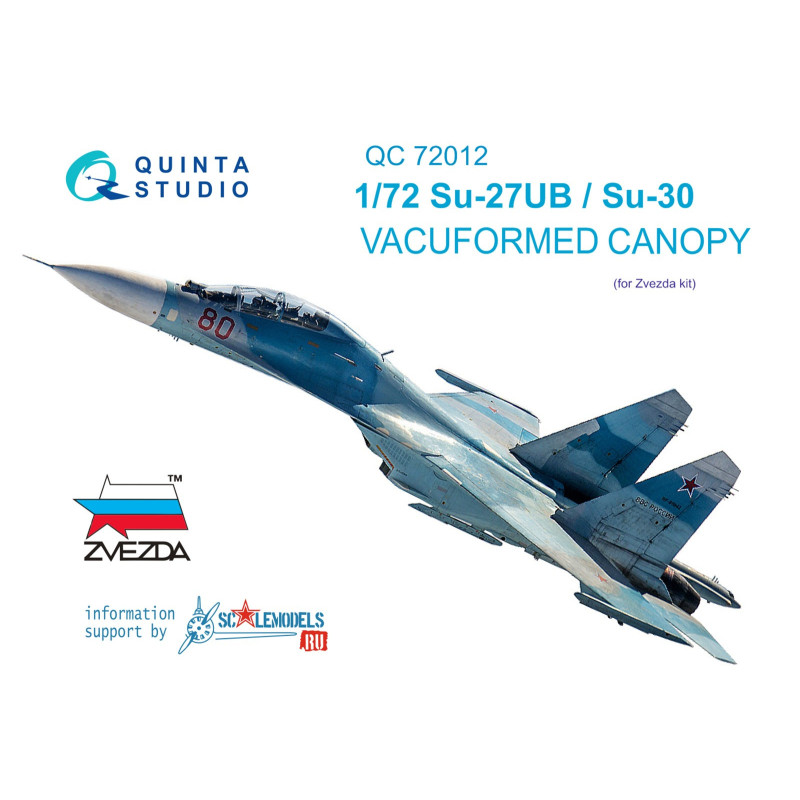 Su-27UB/Su-30 vacuformed clear canopy(for Zvezda kit) QC72012 Quinta Studio