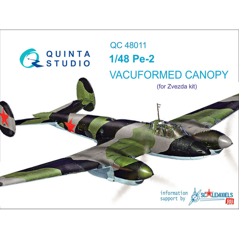 Pe-2 vacuformed clear canopy (for Zvezda kit) QC48011 Quinta Studio