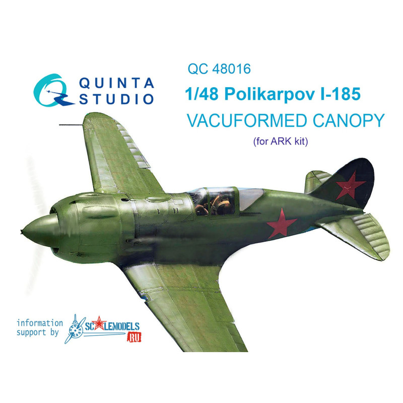 Polikarpov I-185  vacuformed clear canopy (for ARK kit) QC48016 Quinta Studio
