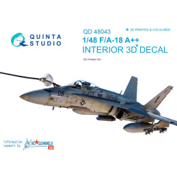 F/A-18A++ 3D-Printed & coloured Interior on decal paper (for Kinetic kit) QD48043 Quinta Studio