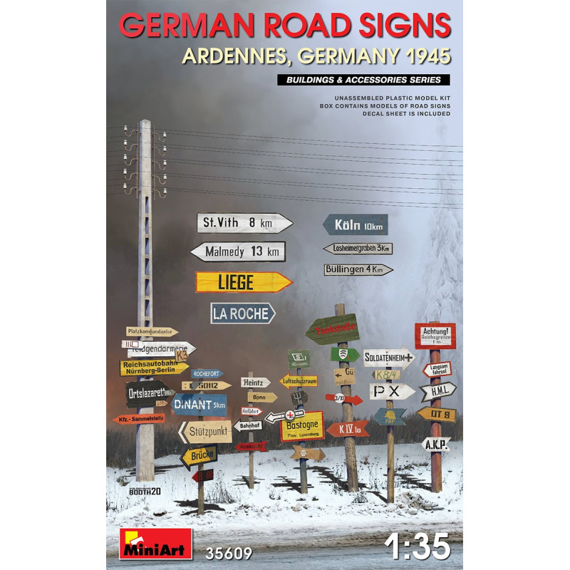 German Road Signs Ardennes, Germany 1945 35609 MiniArt 1:35