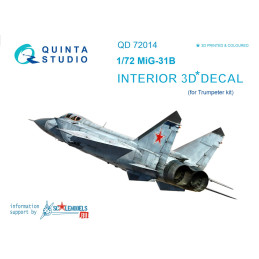 MiG-31B 3D-Printed & coloured Interior on decal paper (for Trumpeter kit) QD72014 Quinta Studio 1:72