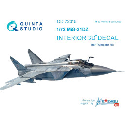 MiG-31DZ 3D-Printed & coloured Interior on decal paper (for Trumpeter kit) QD72015 Quinta Studio 1:72