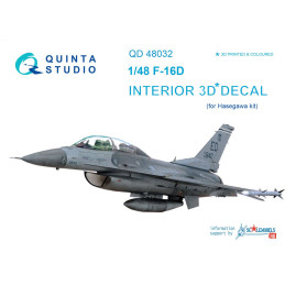 F-16D 3D-Printed & coloured Interior on decal paper (for Hasegawa kit) QD48032 Quinta Studio 1:48