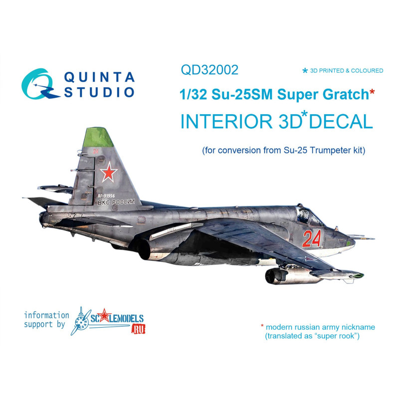 Su-25SM 3D-Printed & coloured Interior on decal paper (for Trumpeter kit) QD32002 Quinta Studio 1:32