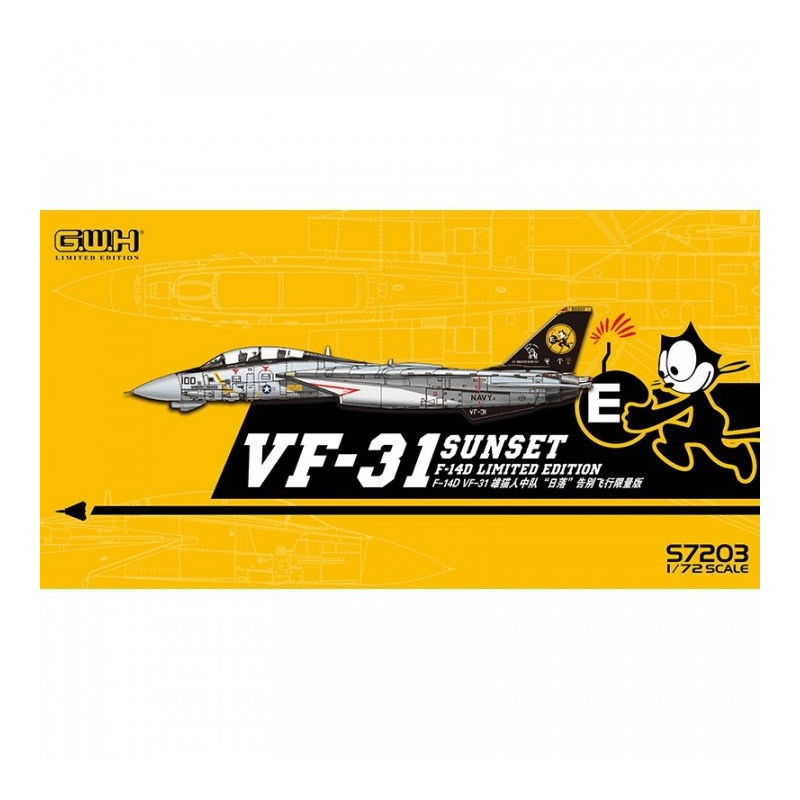 F-14D VF-31 SUNSET Limited Edition S7203 Great Wall Hobby 1:72