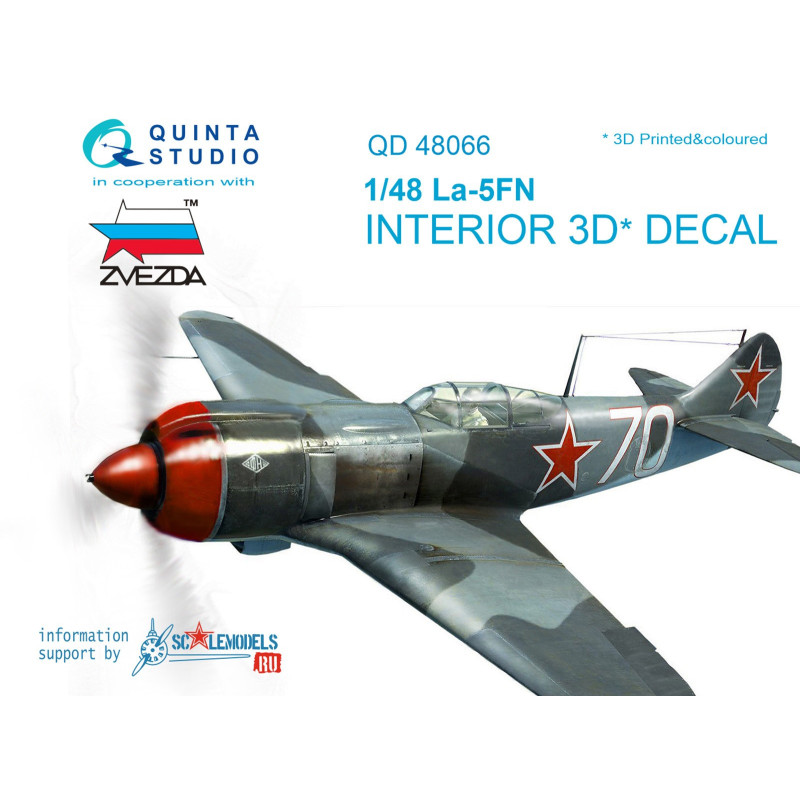 La-5FN 3D-Printed & coloured Interior on decal paper (for Zvezda kit) QD48066 Quinta Studio