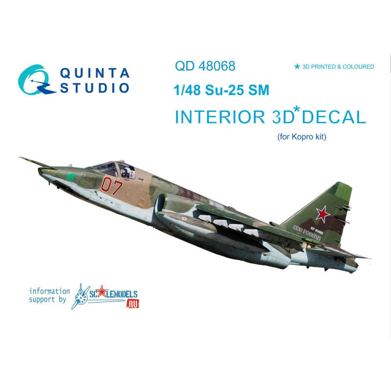 Su-25SM 3D-Printed & coloured Interior on decal paper (for KP kit) 48068 Quinta Studio