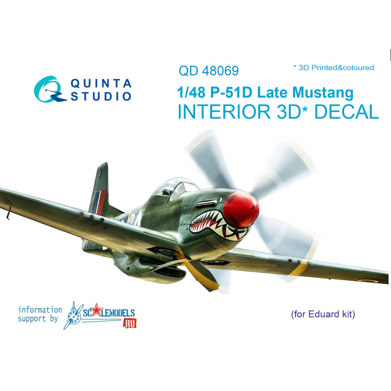 P-51D (Late) 3D-Printed & coloured Interior on decal paper (for Eduard kit) 48069 Quinta Studio
