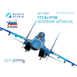 Su-27UB  3D-Printed & coloured Interior on decal paper  (for Zvezda kit) QD72020 Quinta Studio