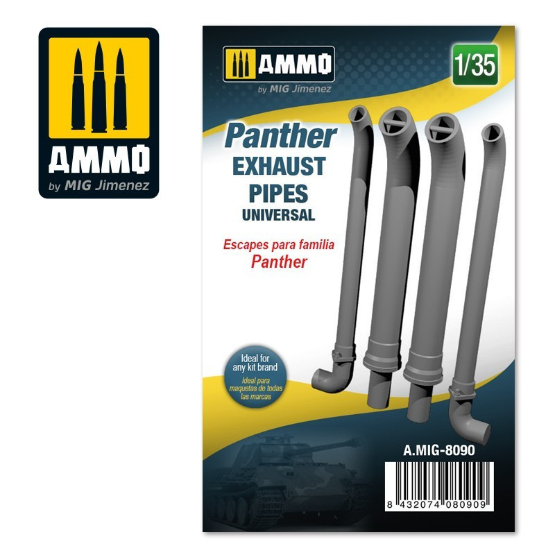 Panther exhausts pipes universal 1:35 8090 AMMO by Mig